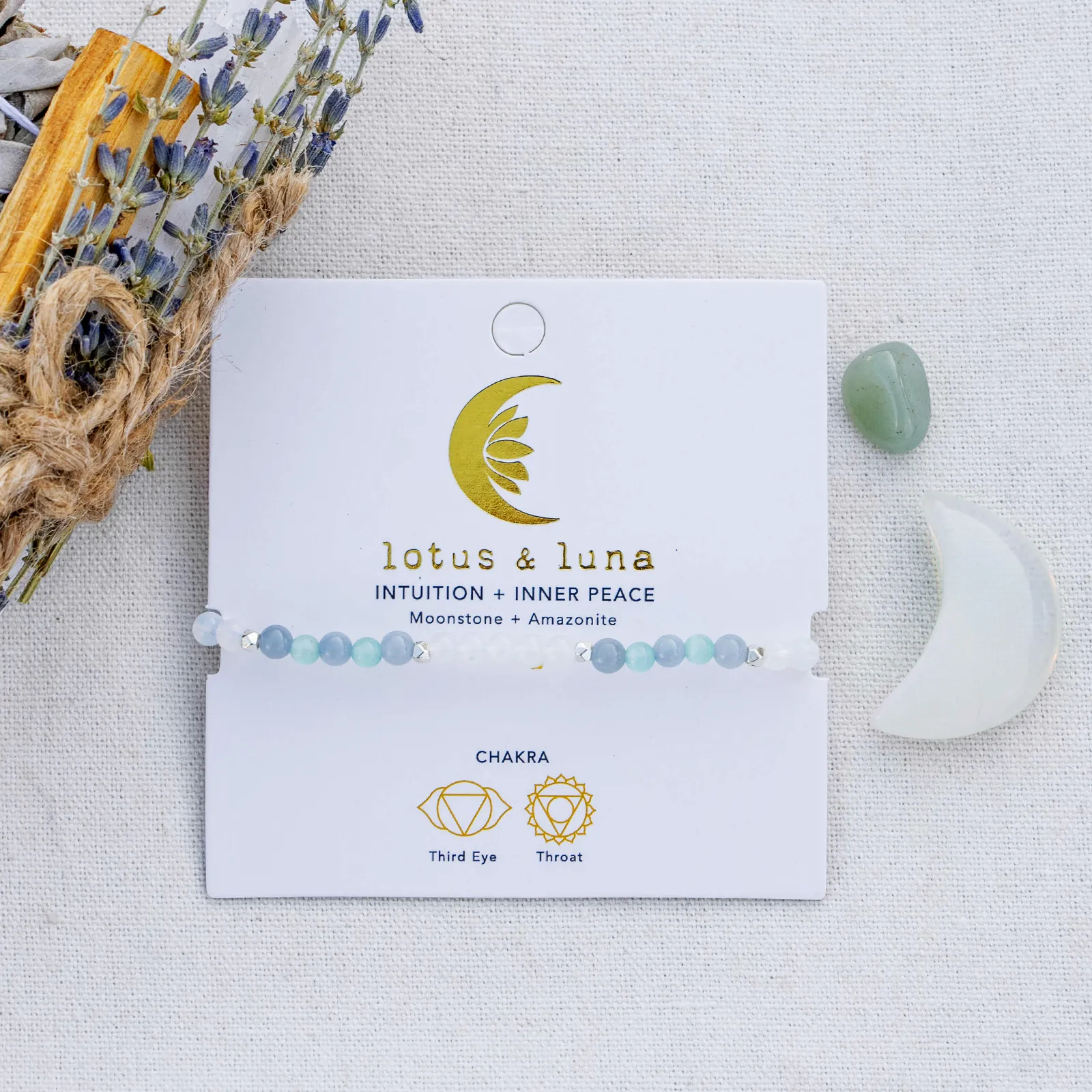 Intuition + Inner Peace 4mm Healing Bracelet sold by Lotus & Luna product image thumbnail 4