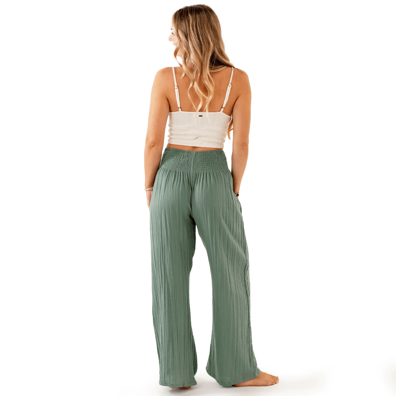 Sage Wide Leg Cotton Pants sold by Lotus & Luna product image thumbnail 4