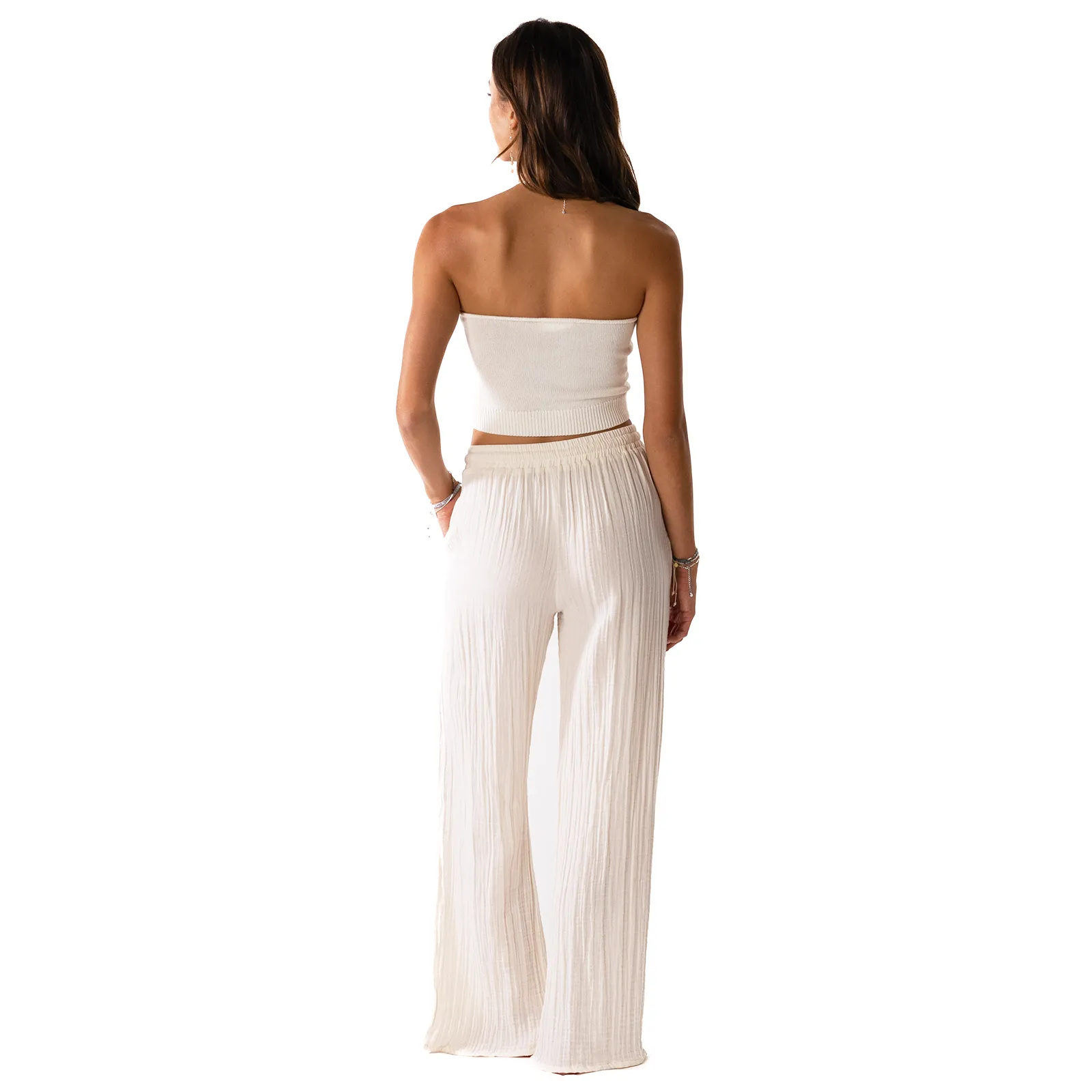Cream Cotton Cabana Pants sold by Lotus & Luna product image thumbnail 5