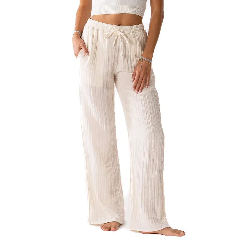 Cream Cotton Cabana Pants made by Lotus & Luna