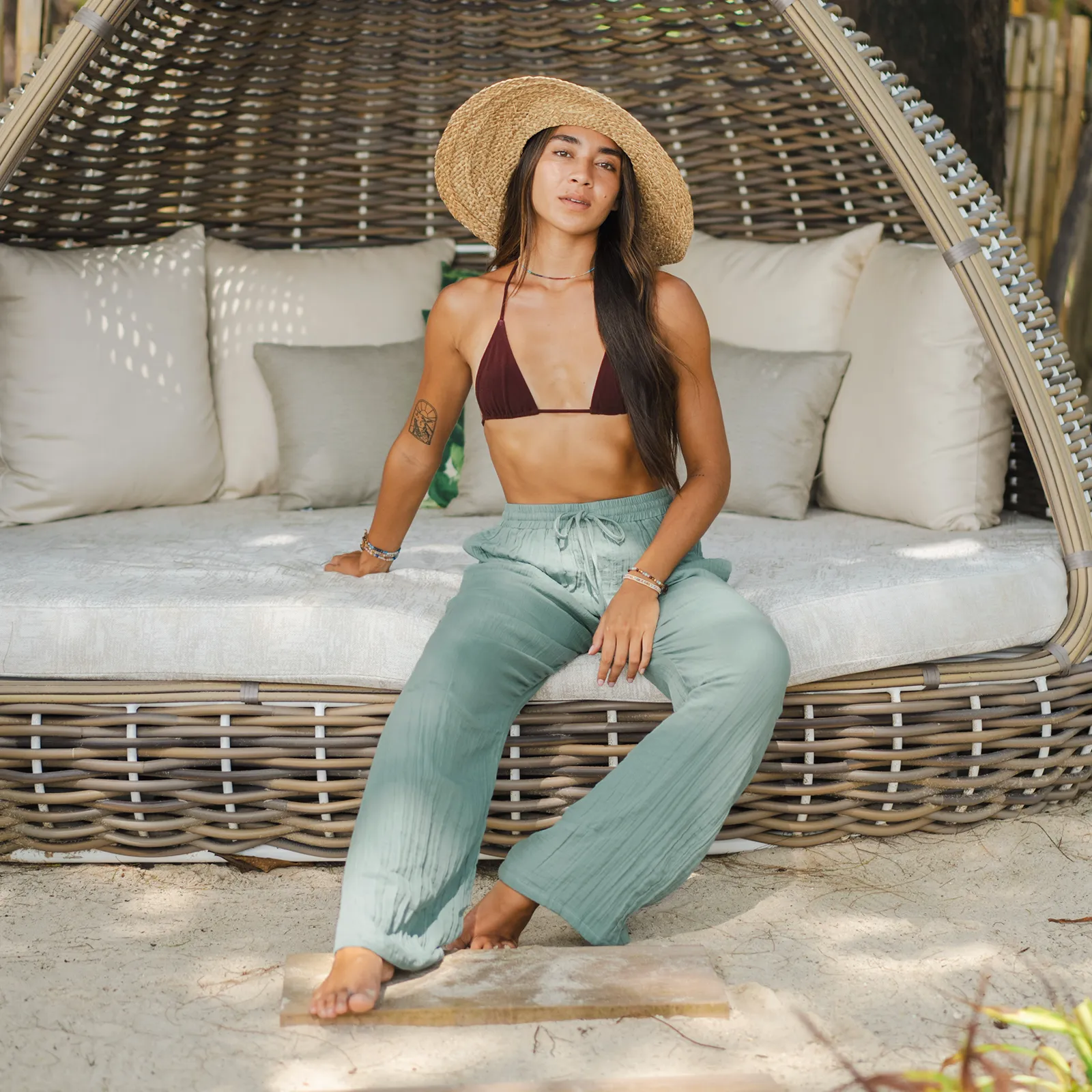 Sage Cotton Cabana Pants sold by Lotus & Luna product image thumbnail 2