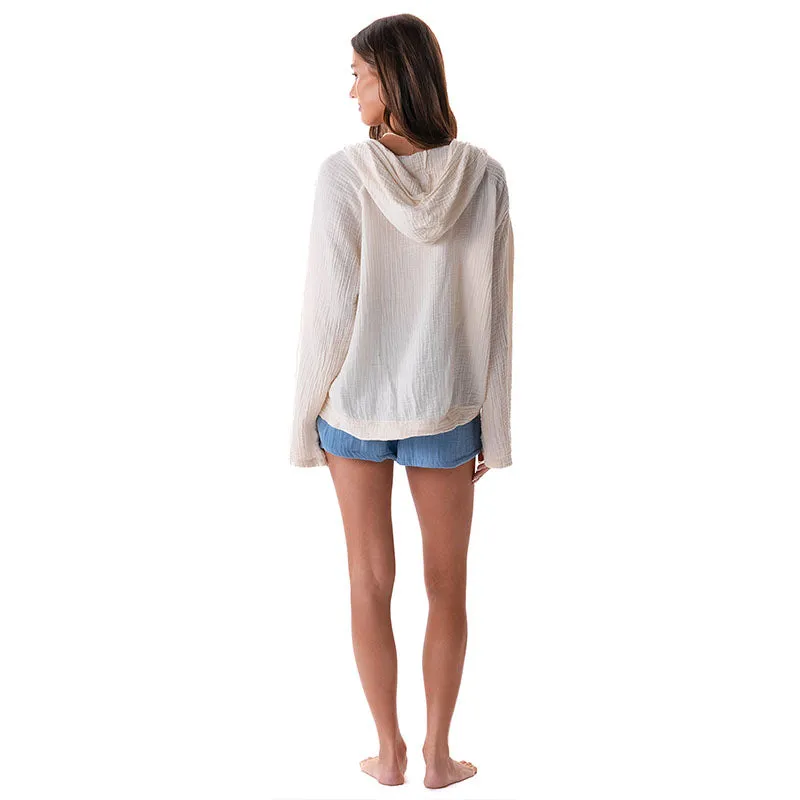 Cream Baja Pullover sold by Lotus & Luna product image thumbnail 5
