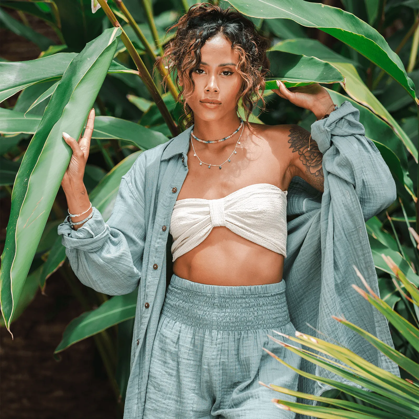 Sage Boyfriend Button Up sold by Lotus & Luna product image thumbnail 3