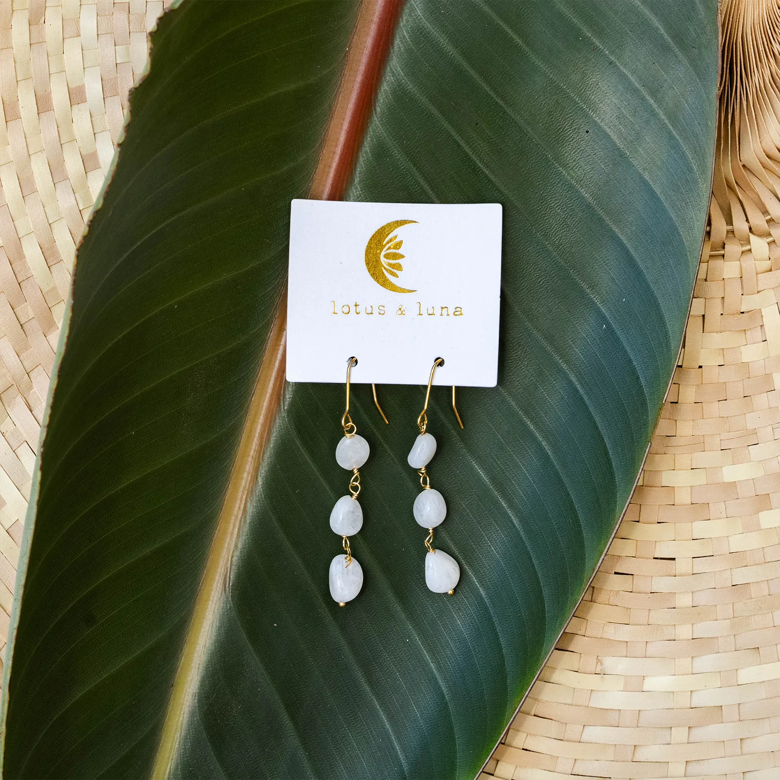 Moonstone Waterfall Earrings sold by Lotus & Luna product image thumbnail 5