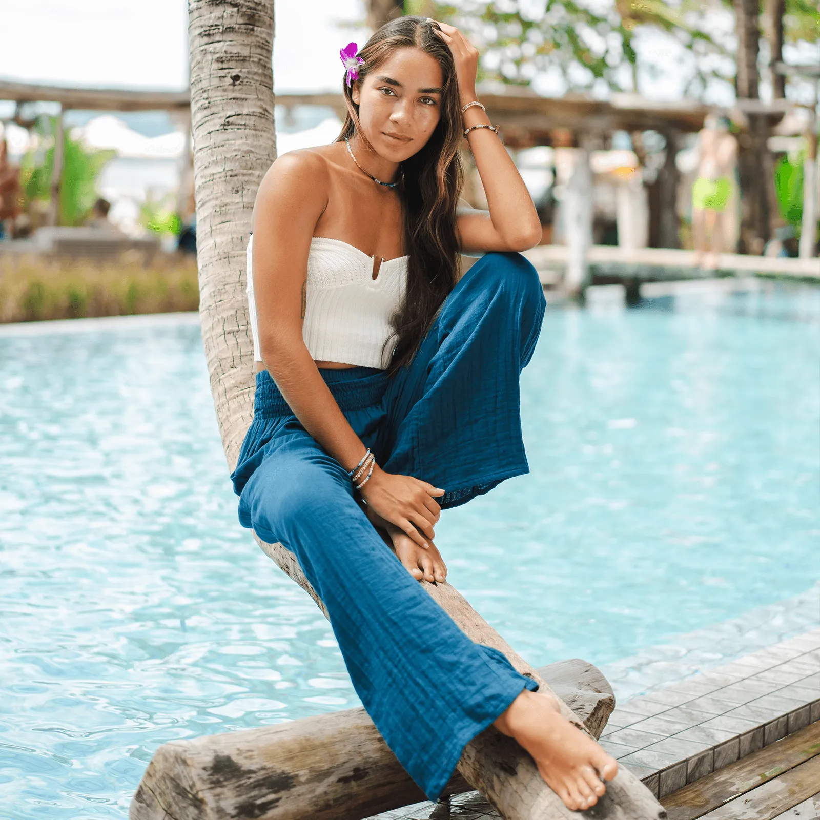 Pacific Wide Leg Cotton Pants sold by Lotus & Luna product image thumbnail 2