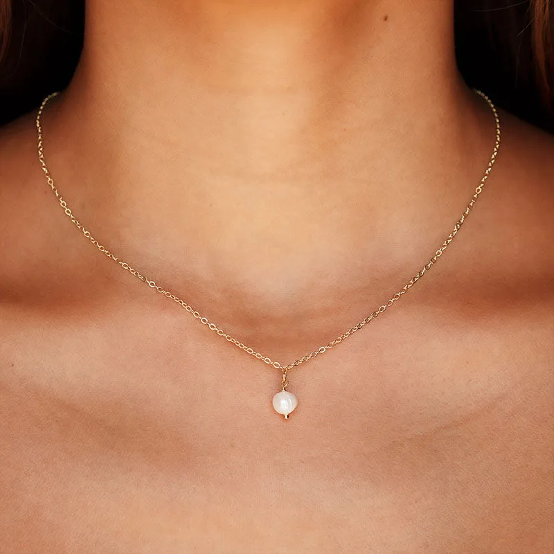 Pearl Drop Necklace + Earring Stack sold by Lotus & Luna product image thumbnail 3