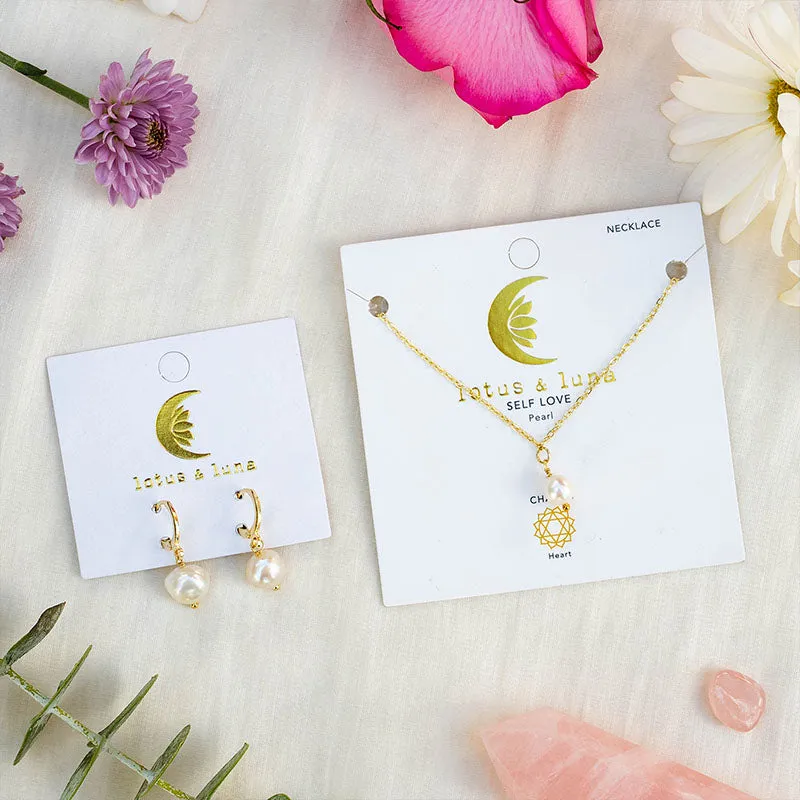 Pearl Drop Necklace + Earring Stack made by Lotus & Luna