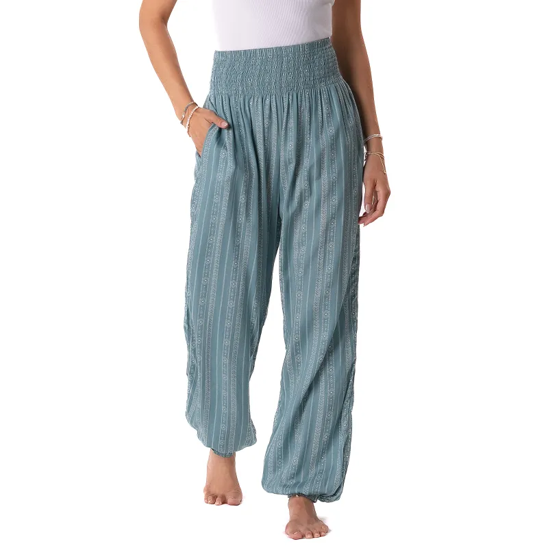 Seafoam Tribal Print Harem Pants sold by Lotus & Luna
