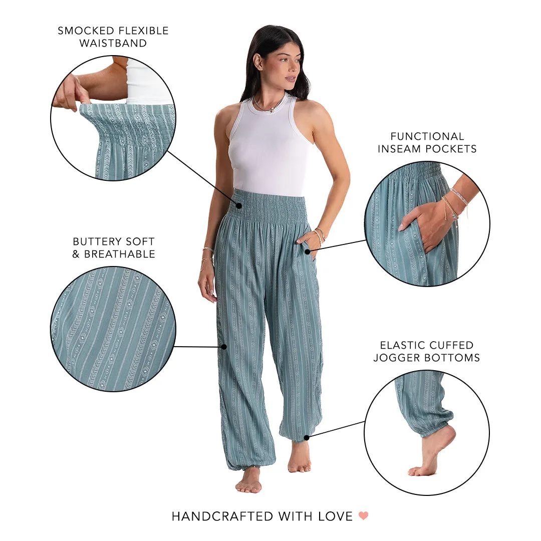 Seafoam Tribal Print Harem Pants sold by Lotus & Luna product image thumbnail 5