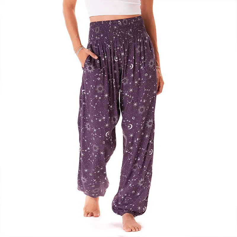 Plum Starry Night Harem Pants sold by Lotus & Luna