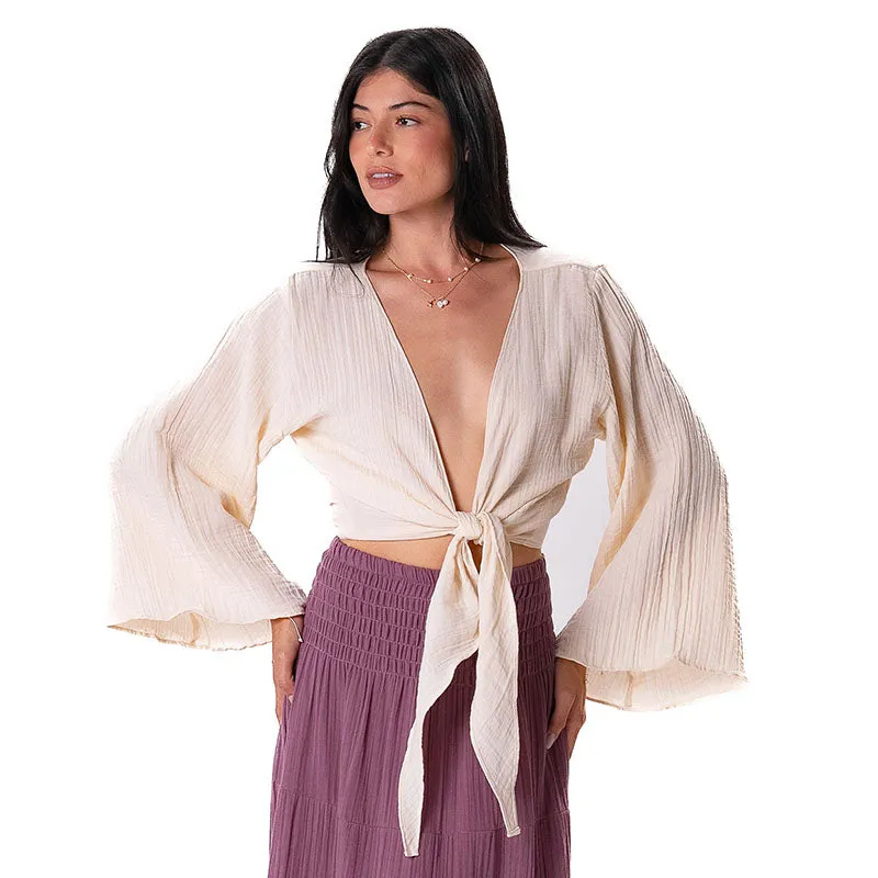 Cream Cotton Daydreamer Top made by Lotus & Luna
