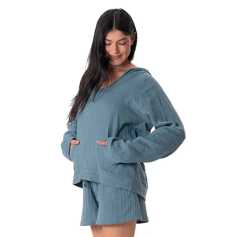New Moon Blue Baja Pullover sold by Lotus & Luna product image thumbnail 4