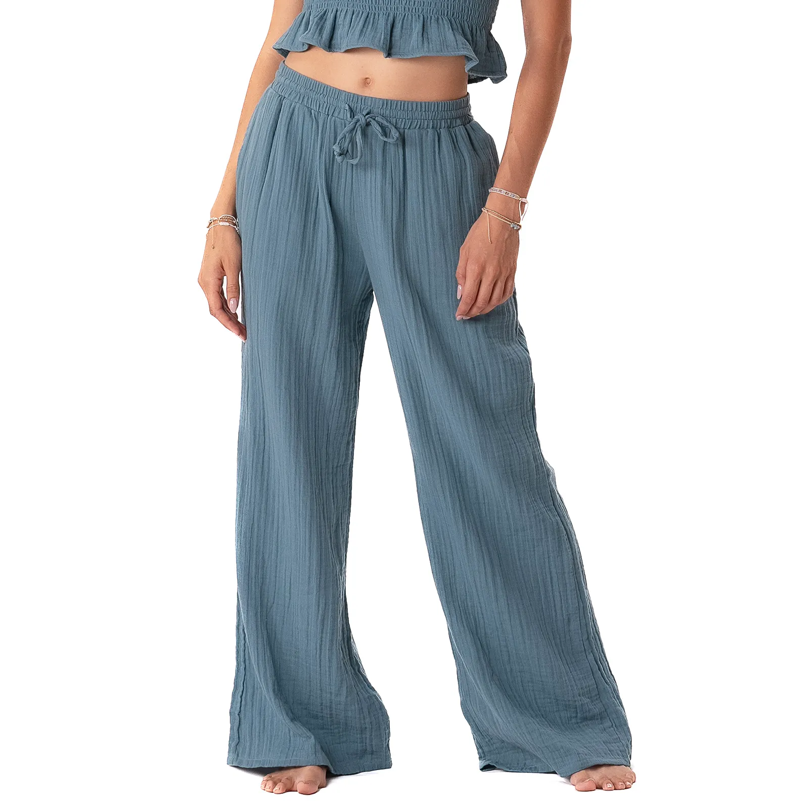 New Moon Blue Cabana Pants sold by Lotus & Luna