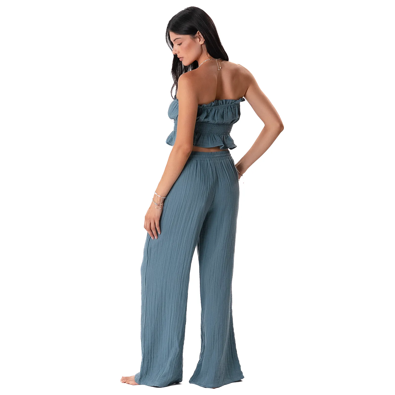 New Moon Blue Cabana Pants sold by Lotus & Luna product image thumbnail 4