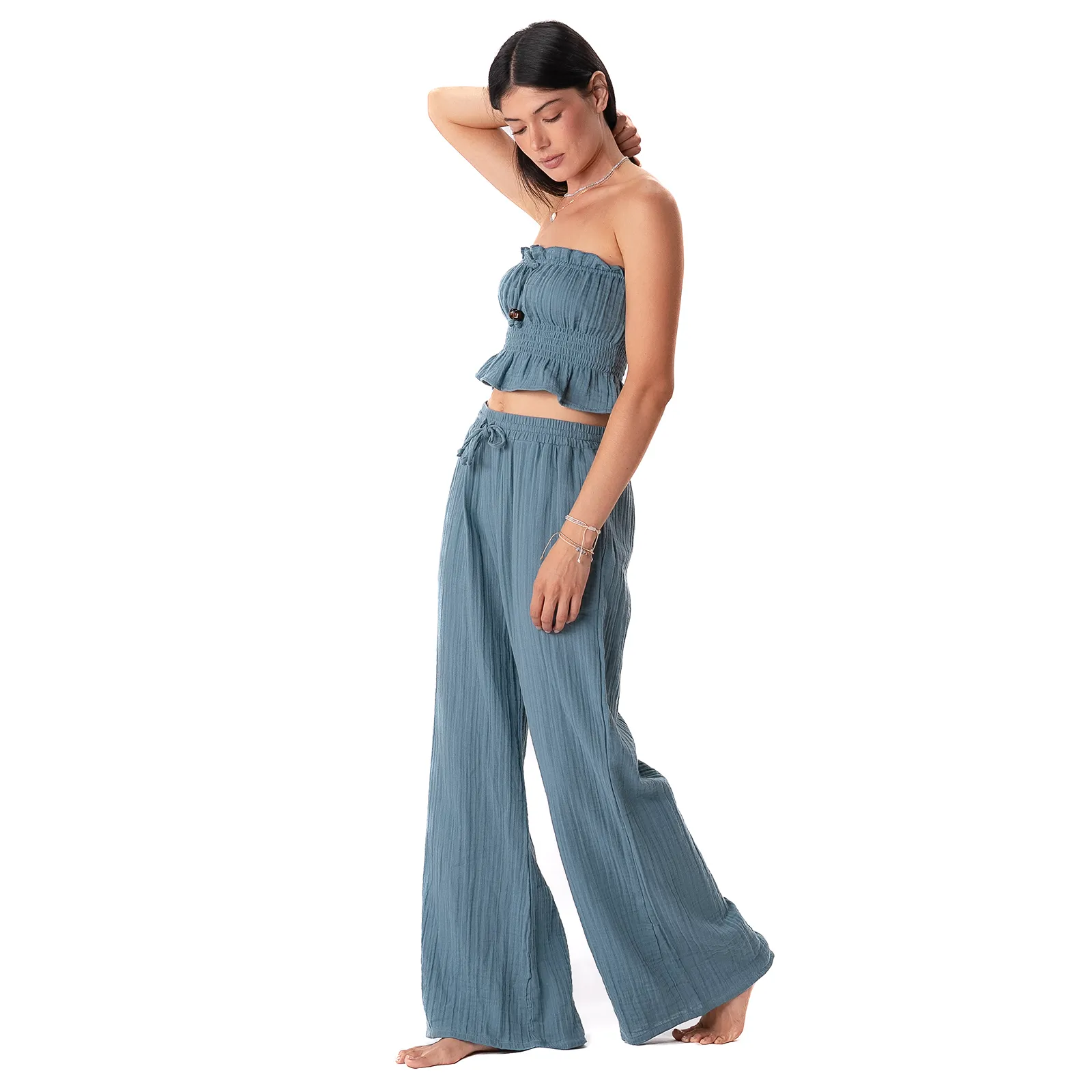 New Moon Blue Cabana Pants sold by Lotus & Luna product image thumbnail 3