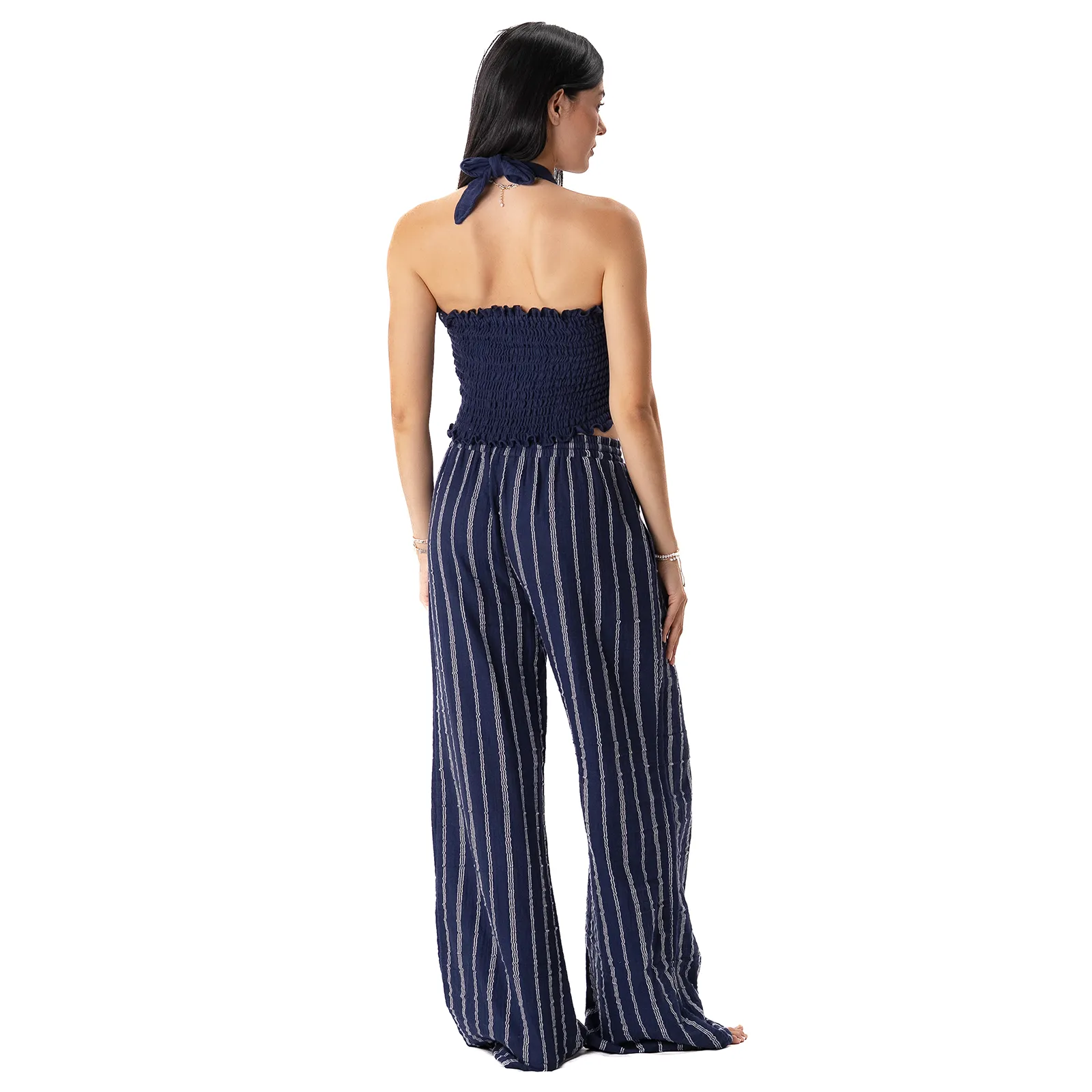Navy Sailor Stripe Cotton Cabana Pants sold by Lotus & Luna product image thumbnail 5