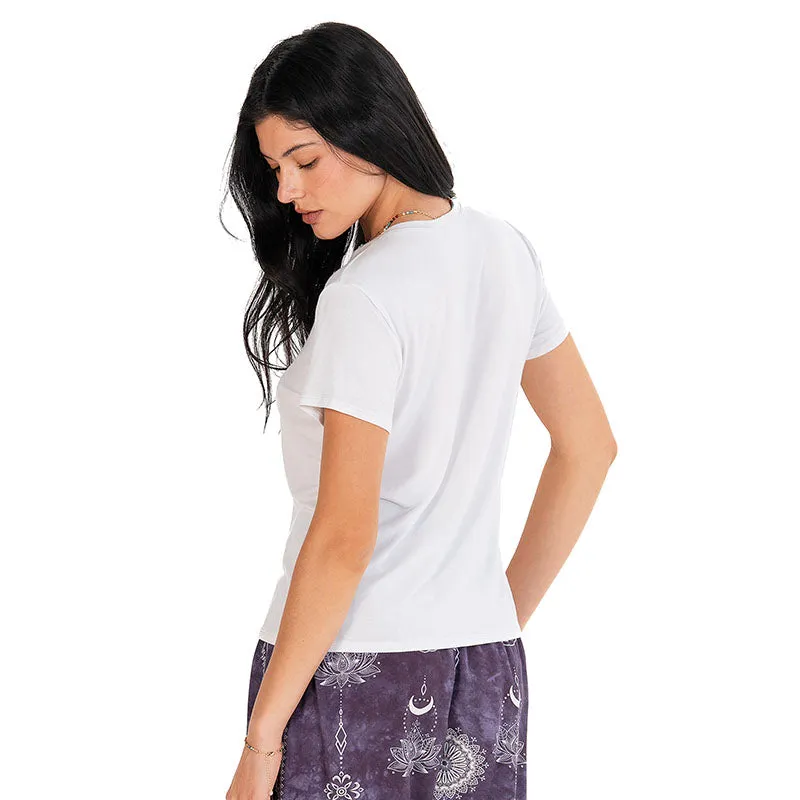 White Daily Tee sold by Lotus & Luna product image thumbnail 5
