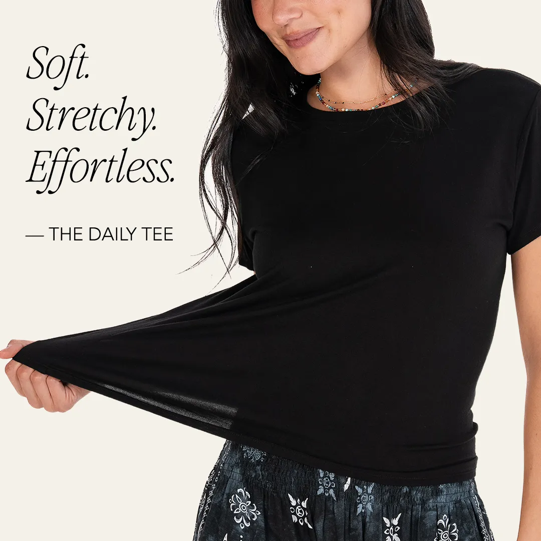 Black Daily Tee sold by Lotus & Luna product image thumbnail 4