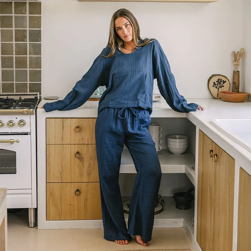 Deep Teal Baja Pullover sold by Lotus & Luna product image thumbnail 2