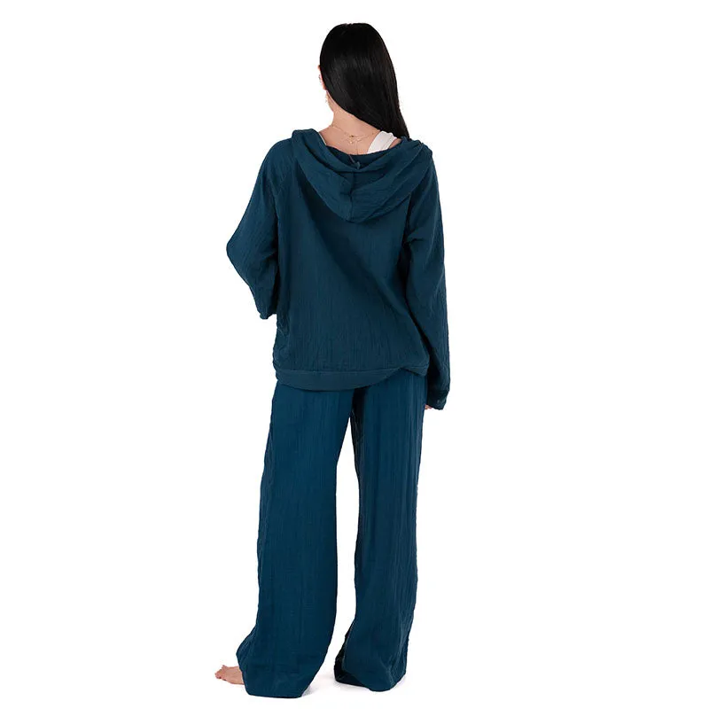 Deep Teal Baja Pullover sold by Lotus & Luna product image thumbnail 4