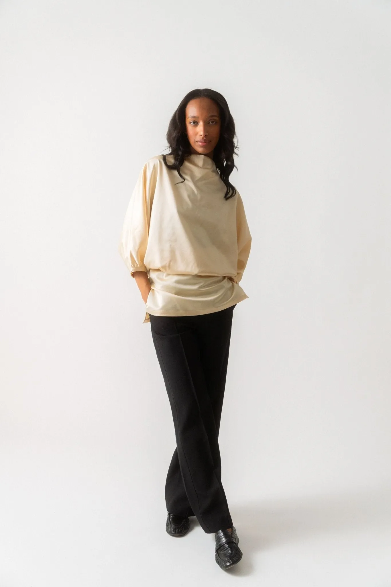 Toteme Draped Satin Top sold by Bessette