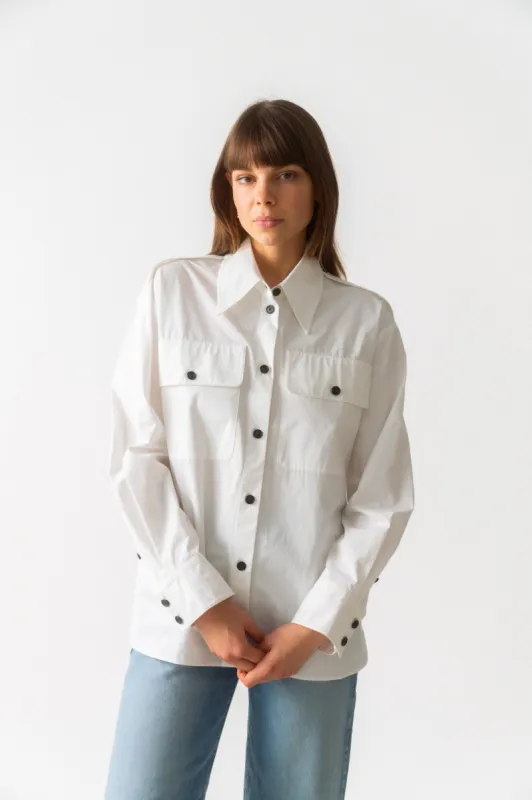 Khaite Missa Oversized Cotton-Poplin Shirt (4 US) sold by Bessette