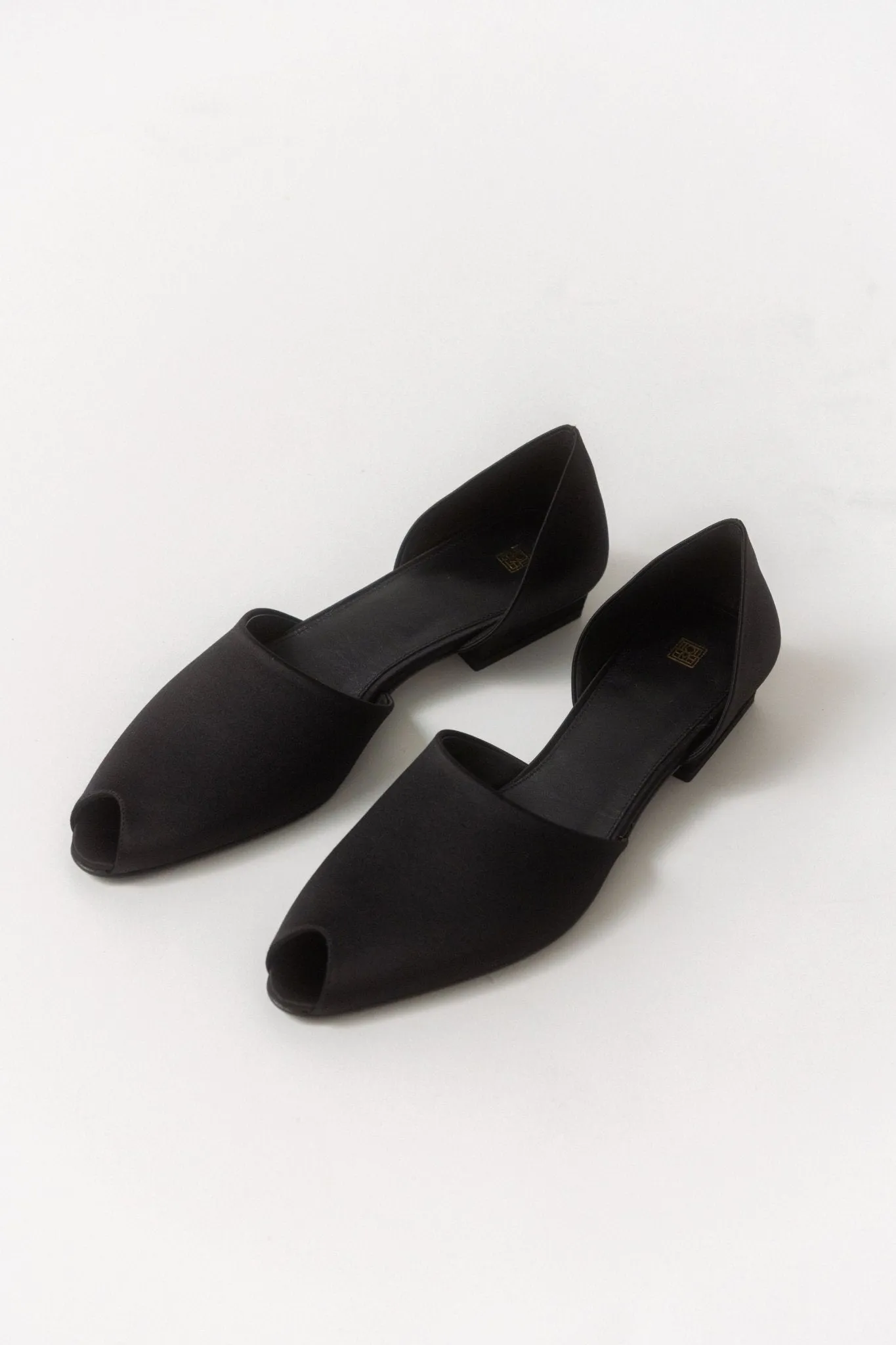 Toteme The Peep-Toe Satin Flat sold by Bessette