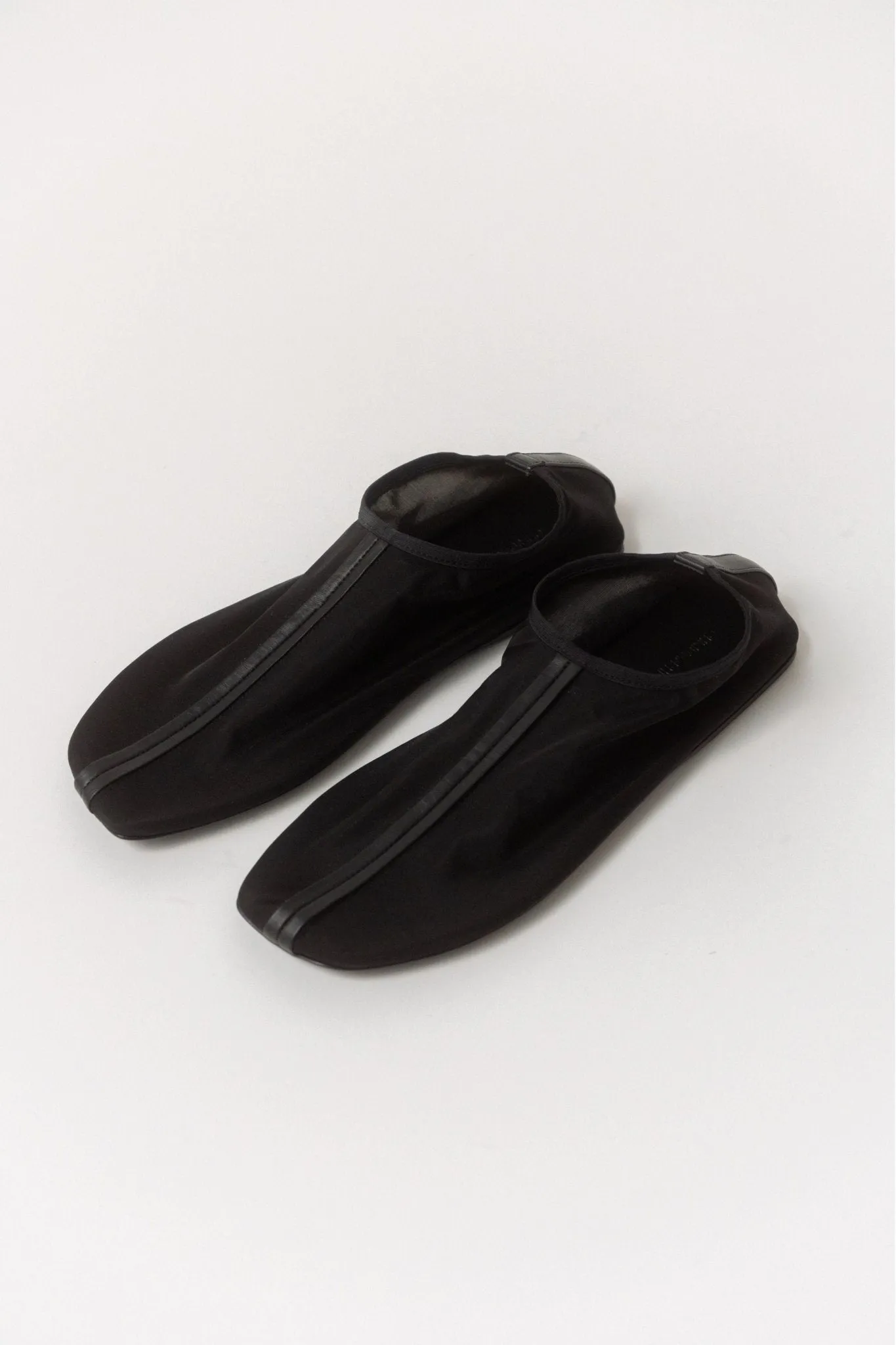 Black Leather Trimmed Mesh Flat sold by Bessette product image thumbnail 4