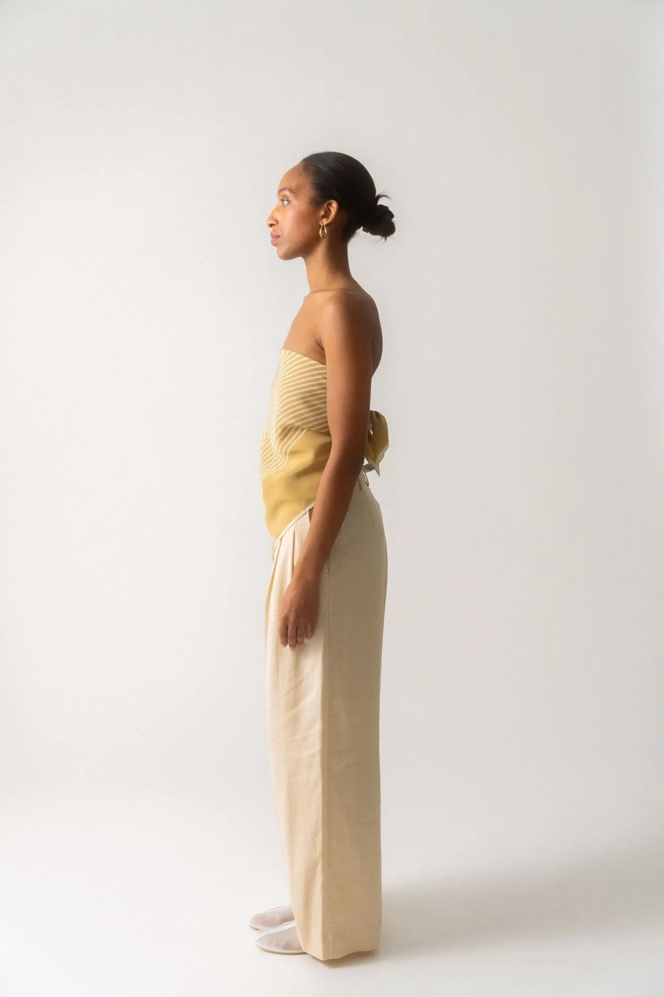 Toteme Centered Monogram Silk Scarf Peanut Butter sold by Bessette product image thumbnail 3