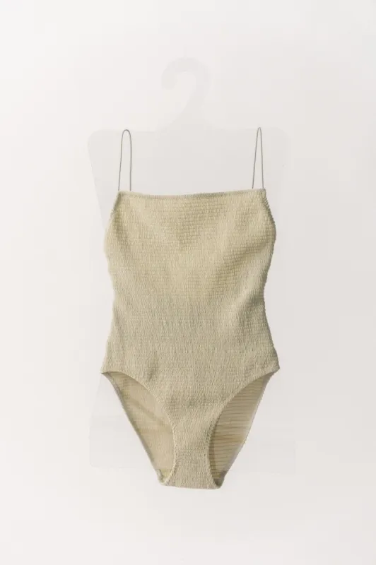 Toteme Smocked Swimsuit sold by Bessette