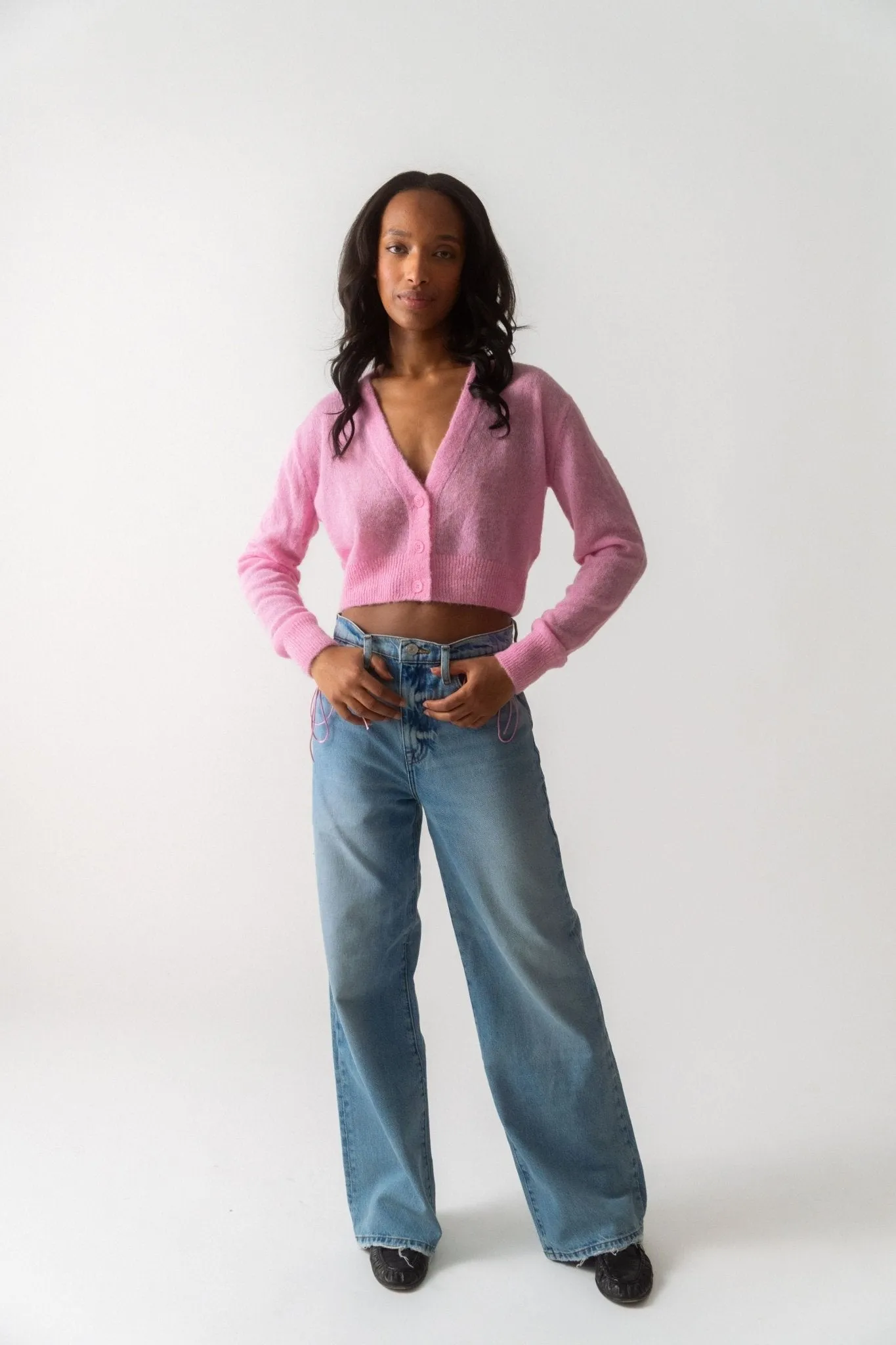 Vicki Cardigan Soft Pink sold by Bessette