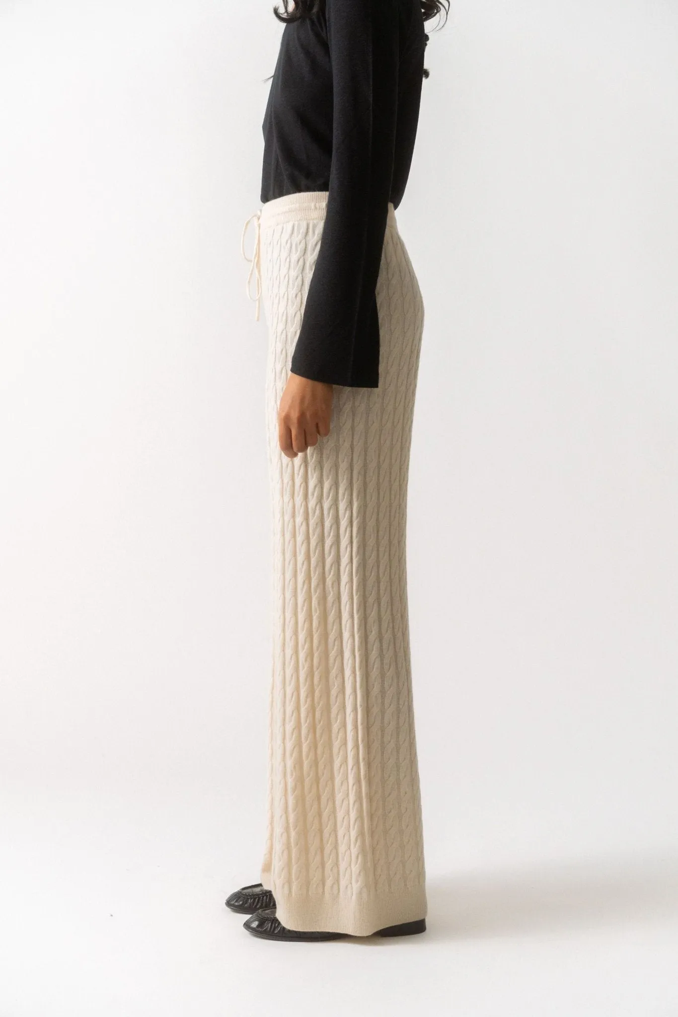 Toteme Cable-Knit Wool-Blend Wide-Leg Pants sold by Bessette product image thumbnail 5