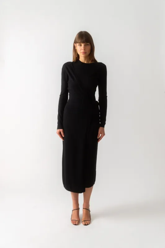 Toteme Knitted Merino Wrap Dress sold by Bessette