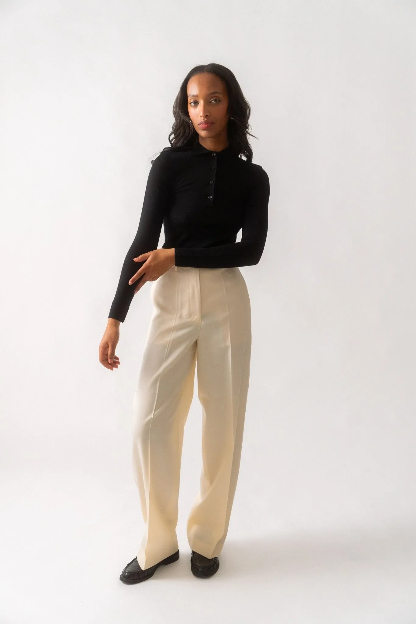 Toteme Fine Merino Polo Knit sold by Bessette product image thumbnail 4