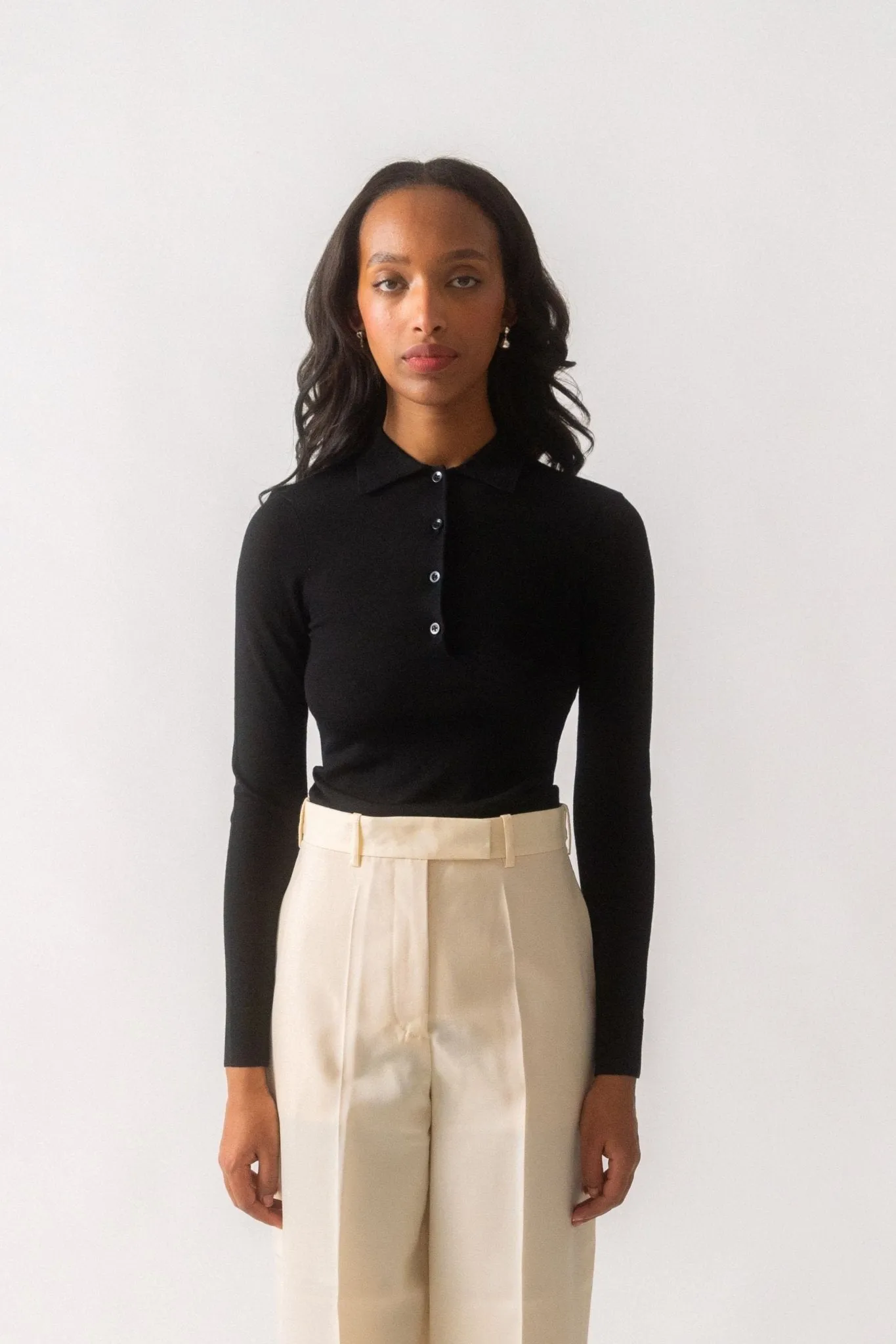 Toteme Fine Merino Polo Knit sold by Bessette