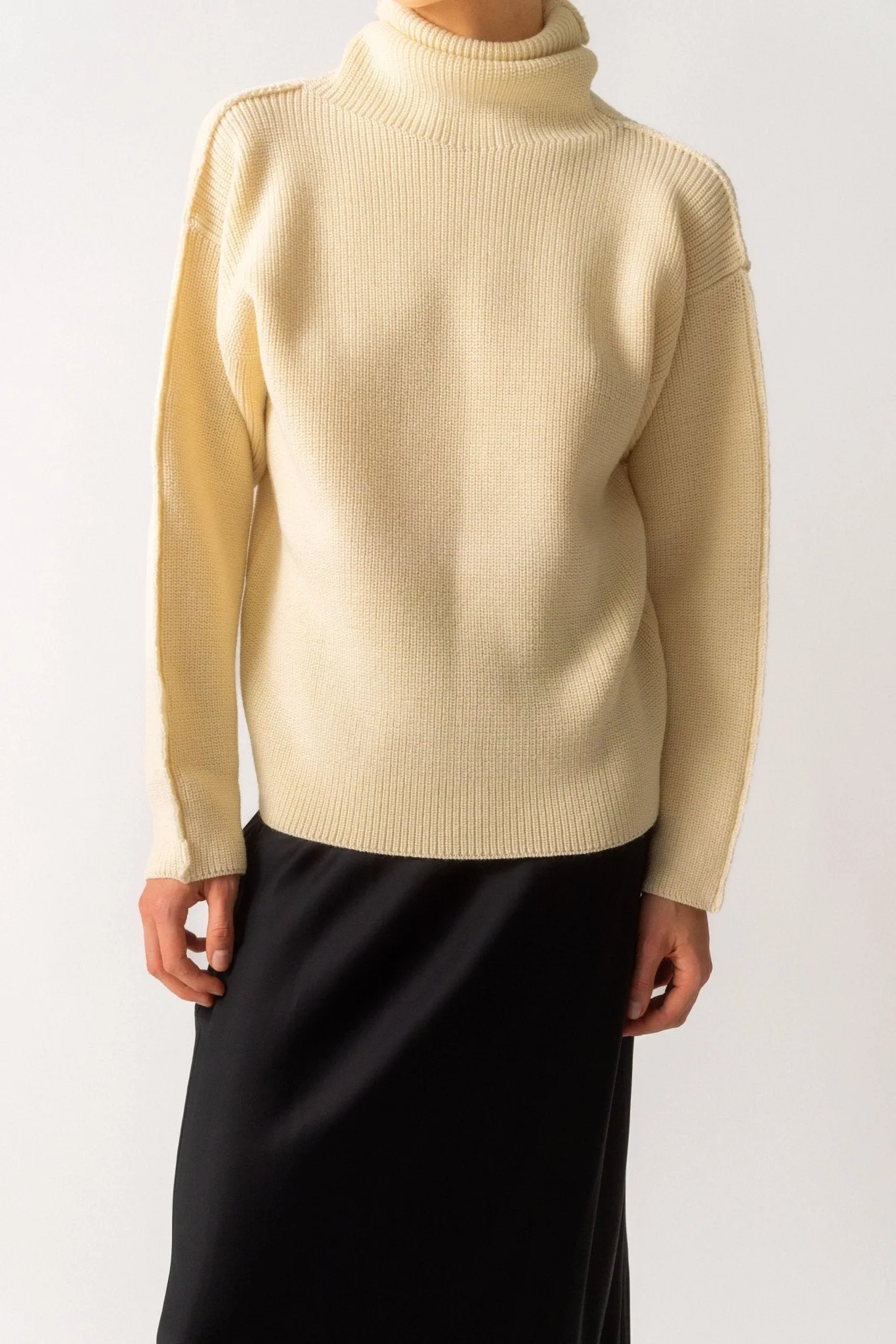Róhe Off-White Unisex Turtleneck Seam-Detail Sweater sold by Bessette product image thumbnail 2