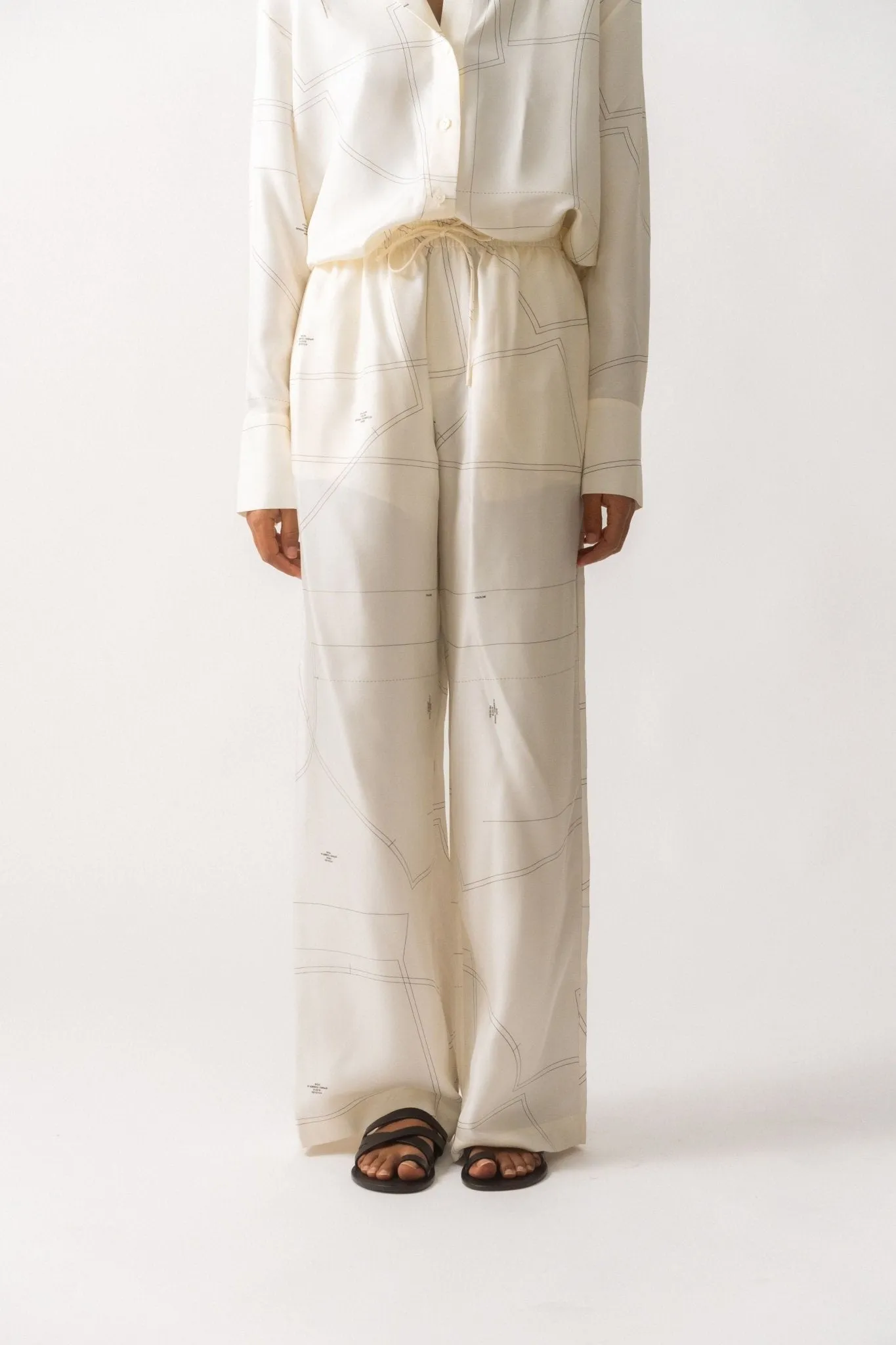 Wide Leg Printed Silk Trousers sold by Bessette product image thumbnail 2