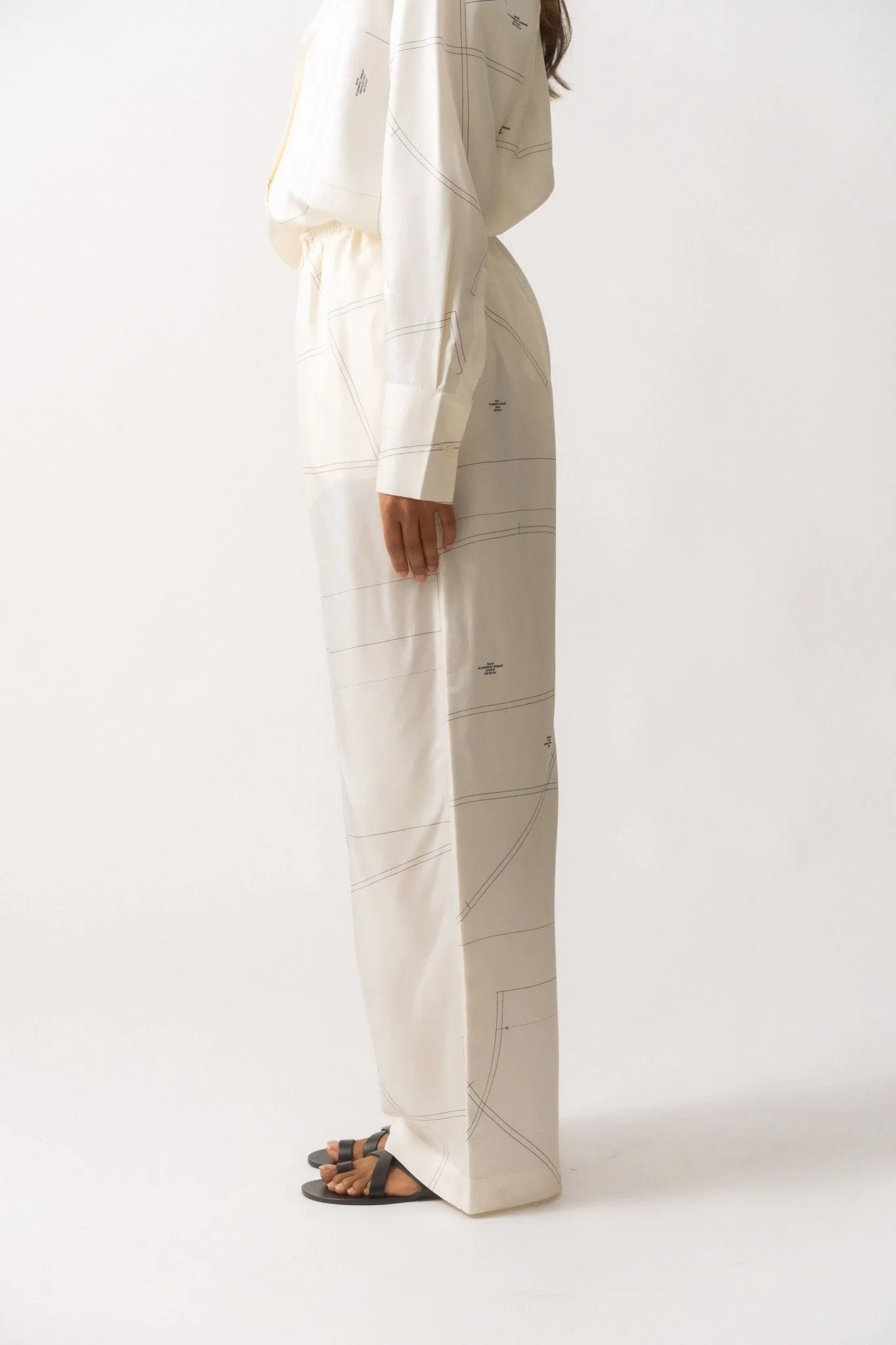 Wide Leg Printed Silk Trousers sold by Bessette product image thumbnail 3