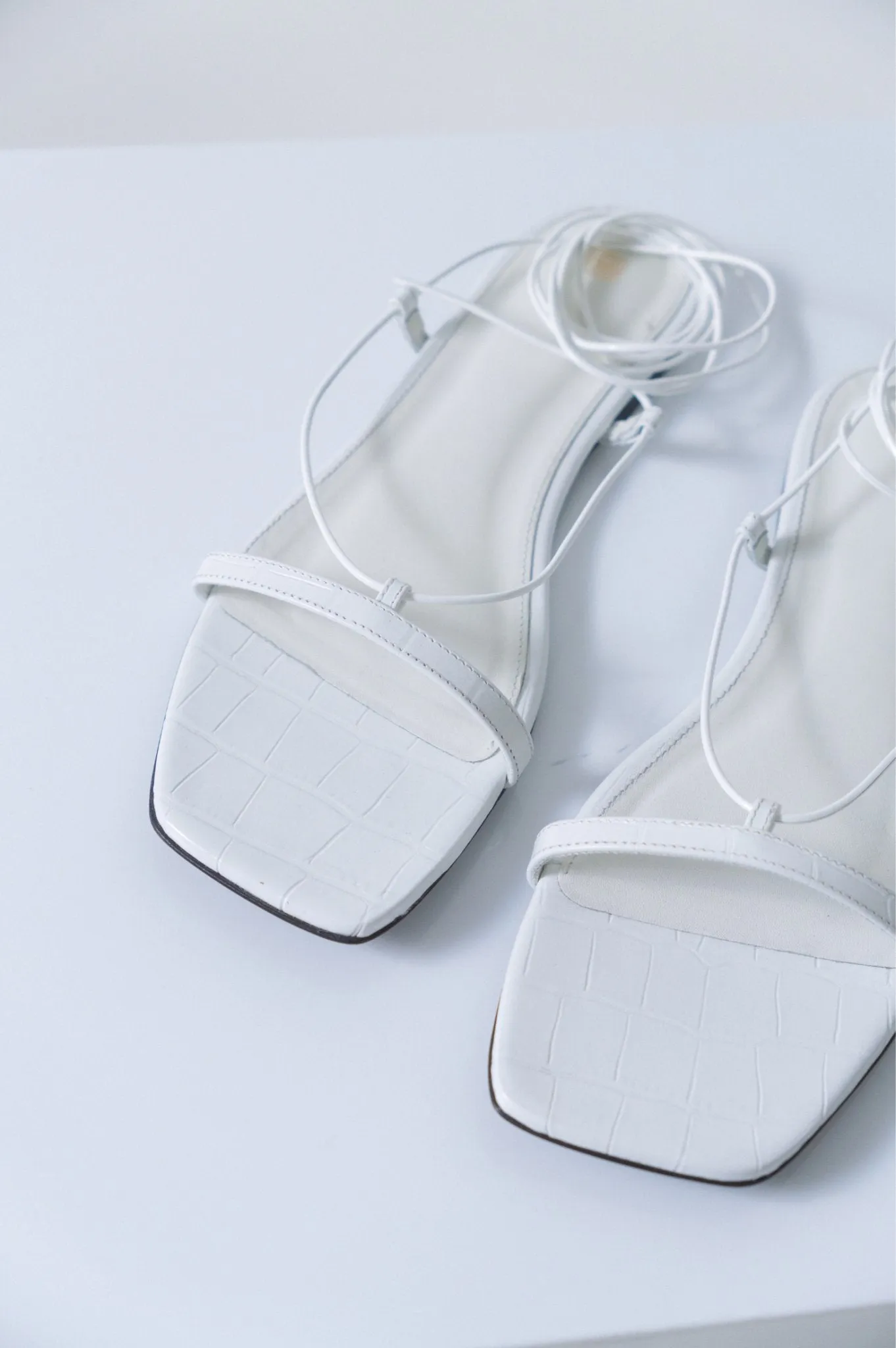 Toteme Croc-Effect Leather Lace-Up Sandals (41 EU) sold by Bessette product image thumbnail 2