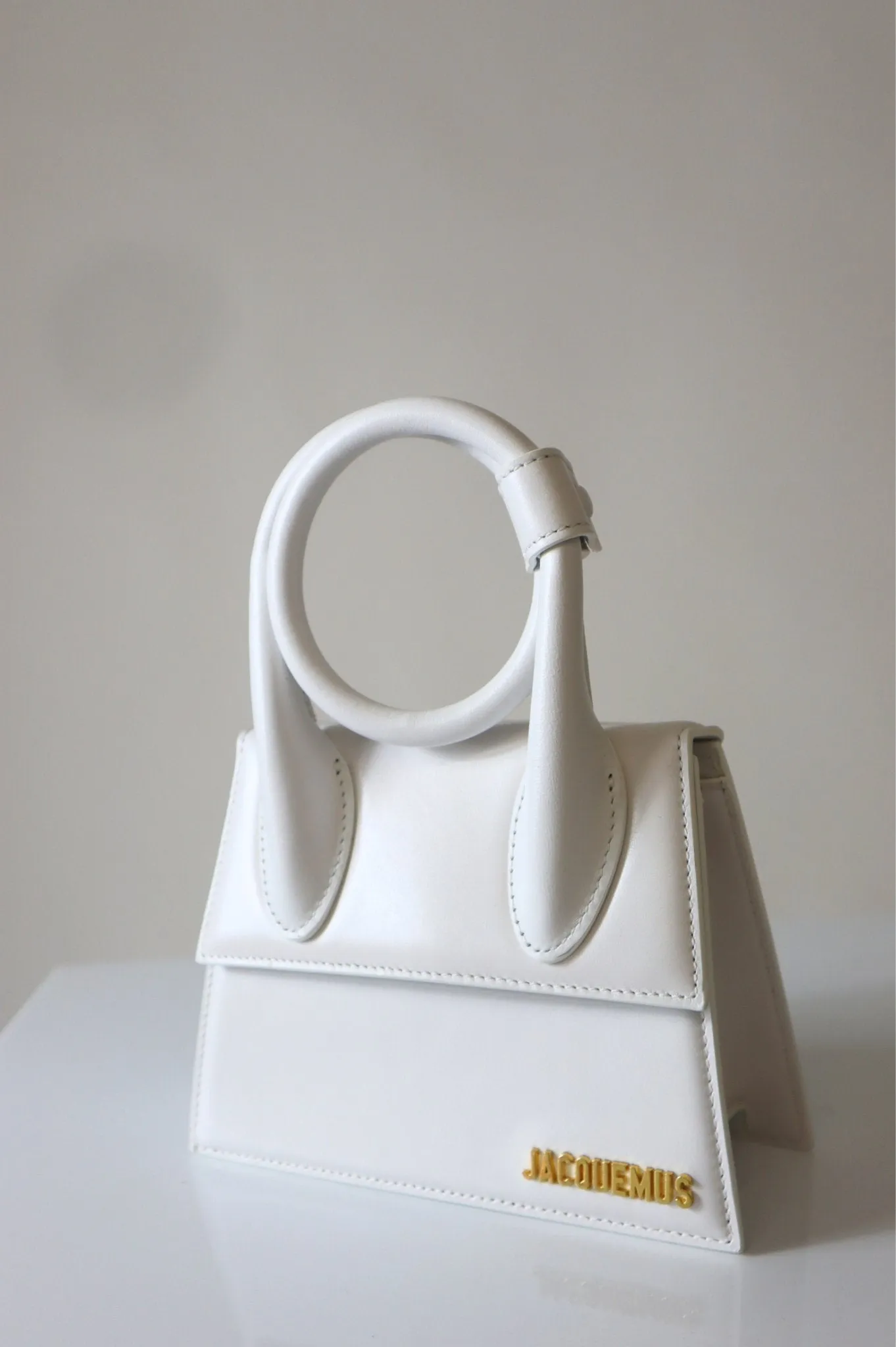 Jacquemus Le Chiquito Noeud White Leather Shoulder Bag sold by Bessette