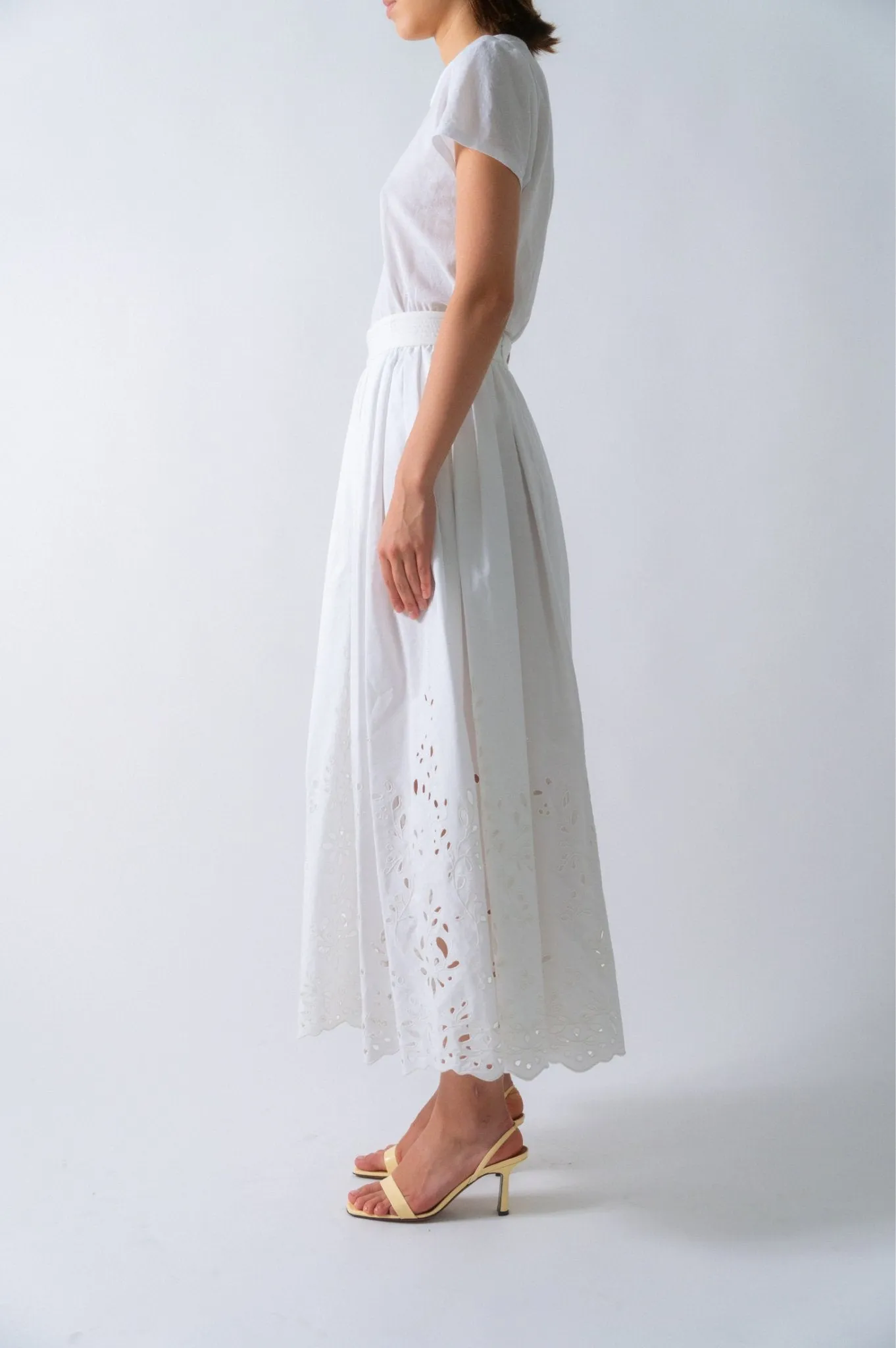 Chloé Broderie Anglaise Cotton Midi Skirt sold by Bessette product image thumbnail 3