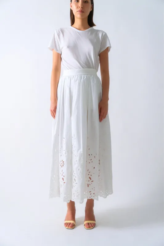 Chloé Broderie Anglaise Cotton Midi Skirt sold by Bessette