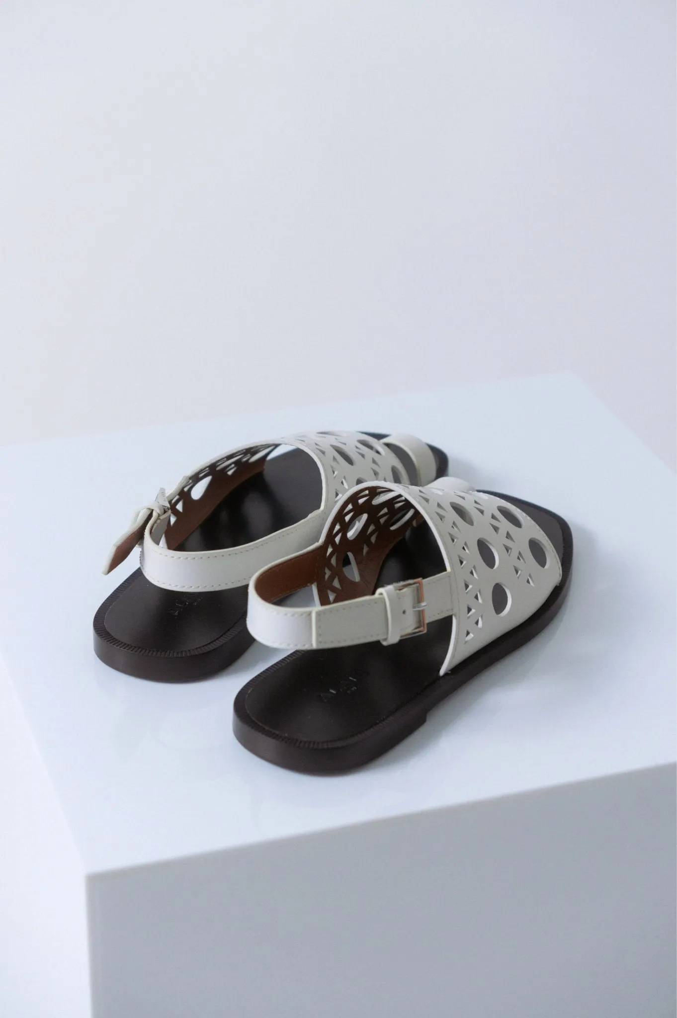 Alaïa Laser Cut White Slingback Sandals sold by Bessette product image thumbnail 2