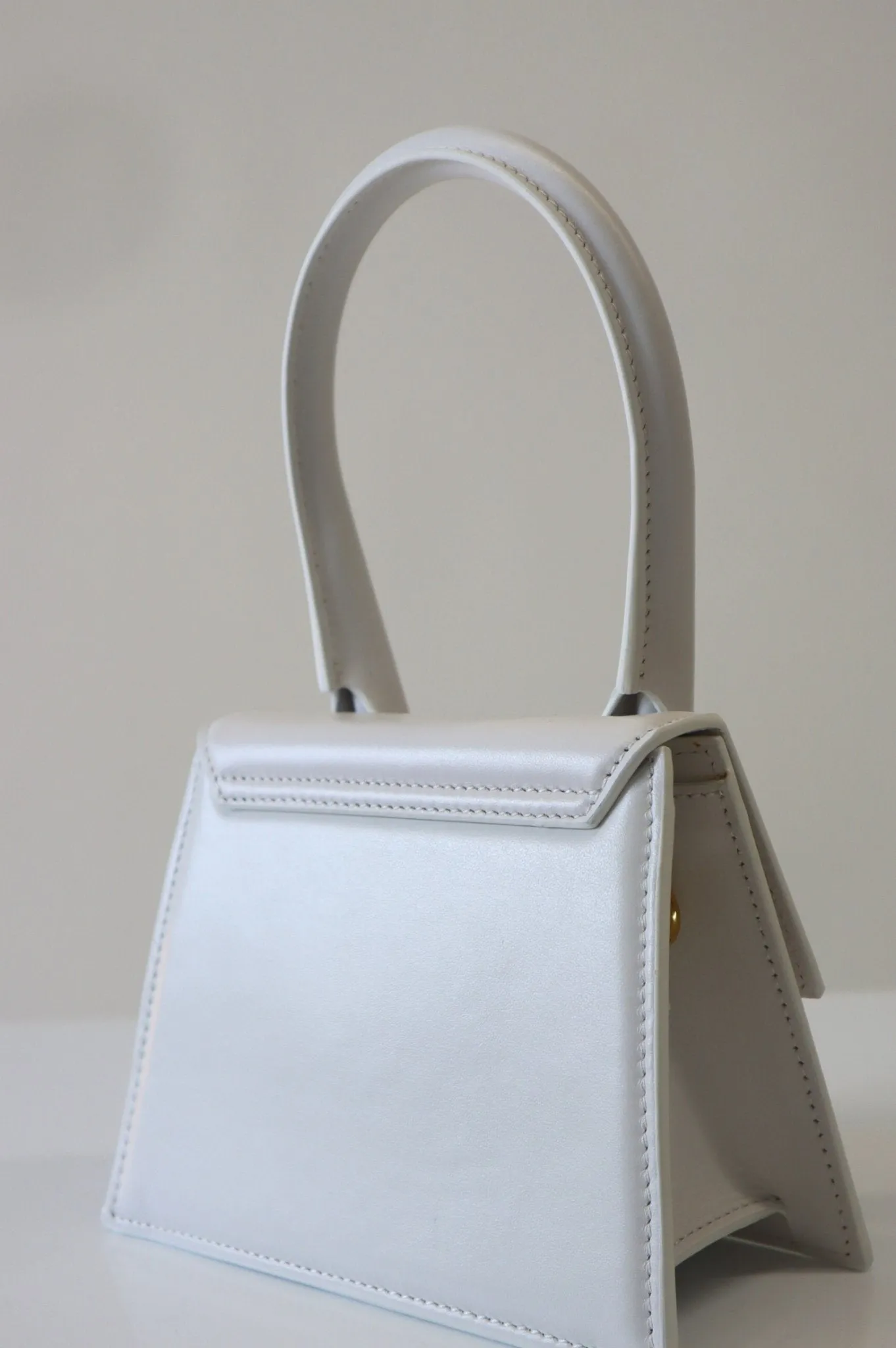 Jacquemus Le Chiquito Moyen Mini White Leather Tote sold by Bessette product image thumbnail 2
