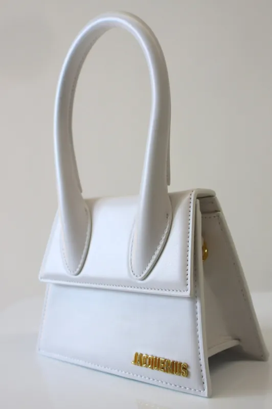 Jacquemus Le Chiquito Moyen Mini White Leather Tote sold by Bessette