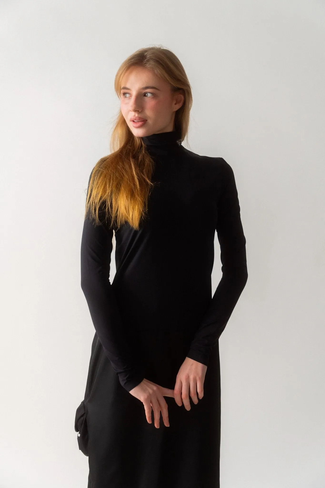 Prada Re-Nylon and Jersey Turtleneck Dress sold by Bessette product image thumbnail 4