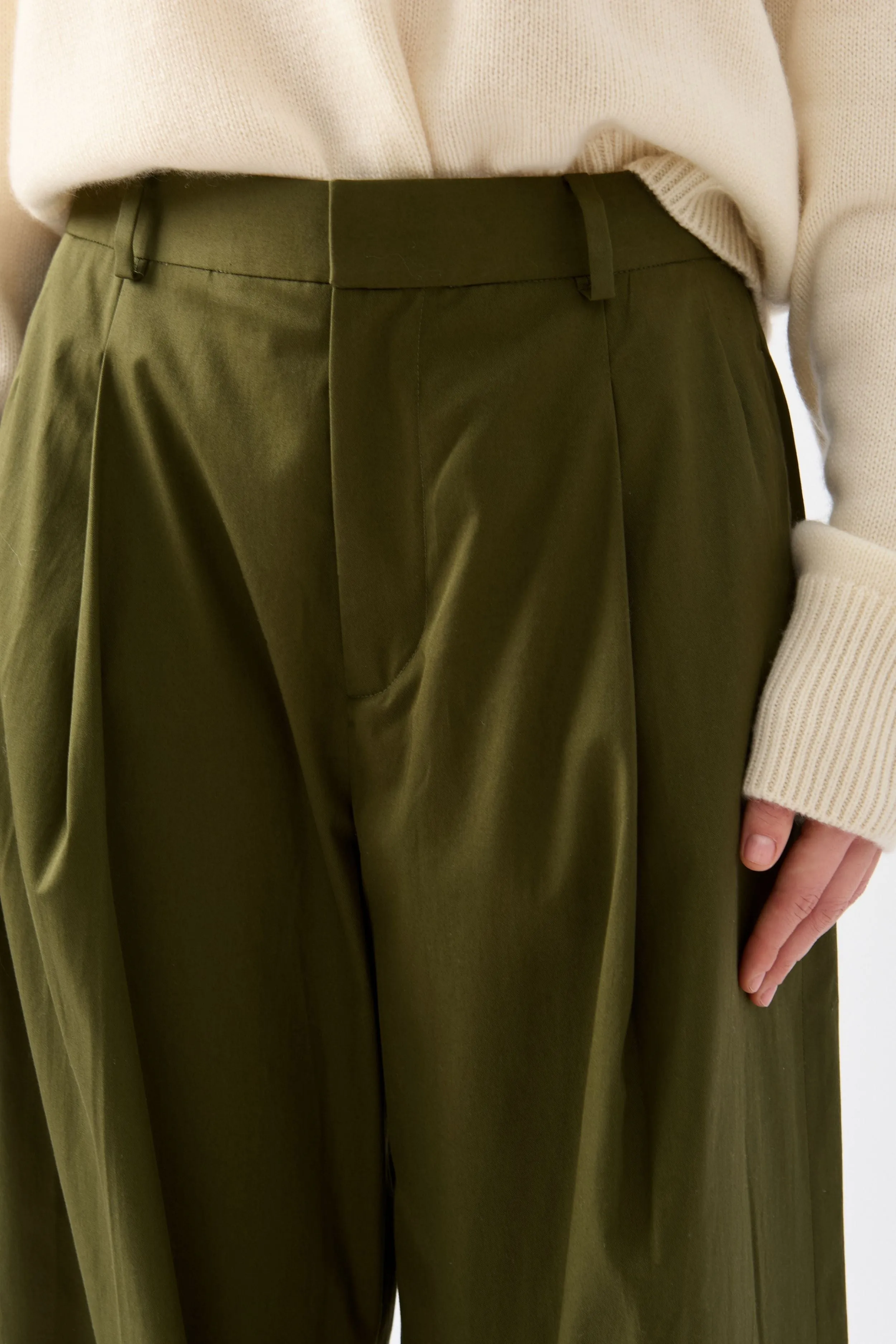 Pleated Wide Leg Pant In Surplus sold by Bessette product image thumbnail 3