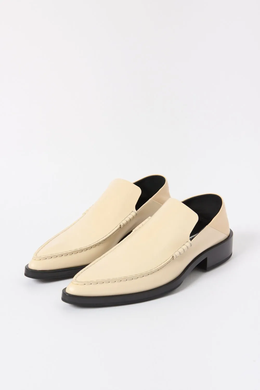 Glossed-Leather Collapsible-Heel Loafers sold by Bessette