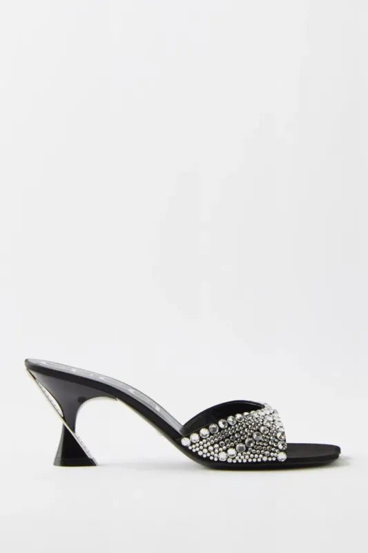 Gucci Crystal-Embellished Satin Sandals sold by Bessette