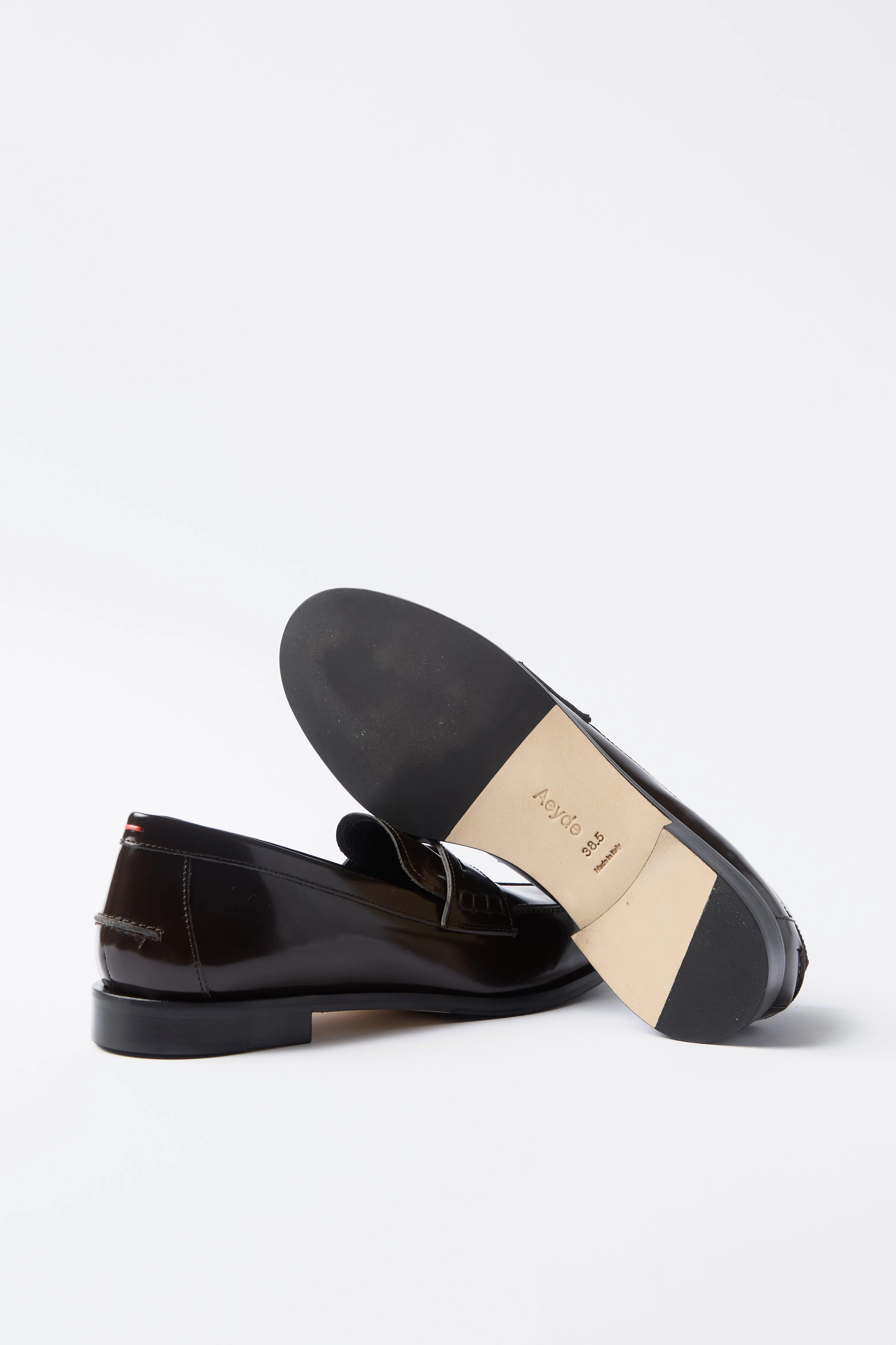 Aeyde Oscar Polido Leather Loafers in Moka sold by Bessette product image thumbnail 2